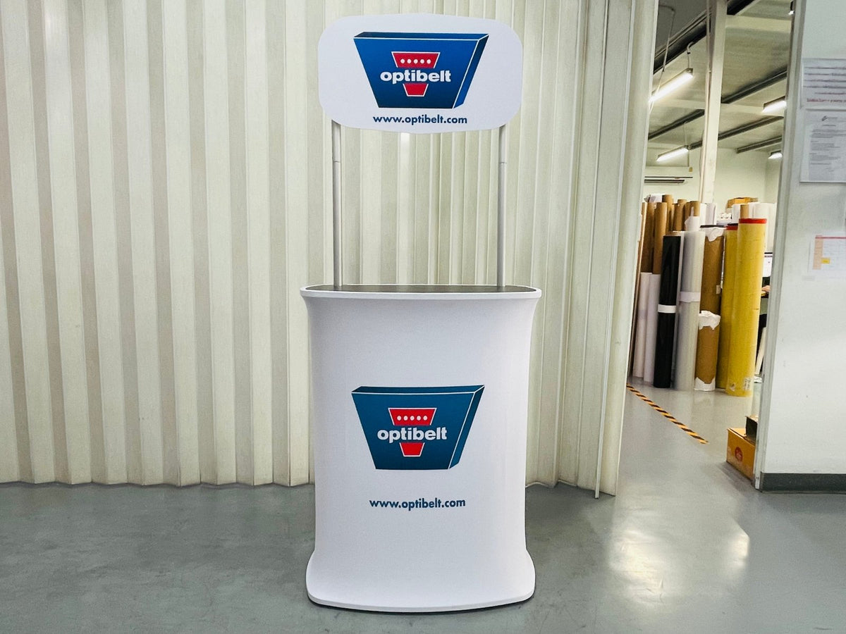 โต๊ะเคาน์เตอร์ผ้า Expo Counter โต๊ะแสดงสินค้าผ้า Fabric Trad Show Counter โต๊ะโปรโมทผ้า