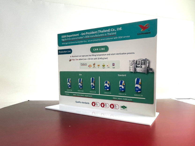 ป้ายอะคริลิคตั้งโต๊ะ และกรอบรูปอะคริลิคใส พิมพ์คมชัด ดีไซน์หรูหรา เหมาะสำหรับป้ายราคา เมนูร้านอาหาร และงานตกแต่ง