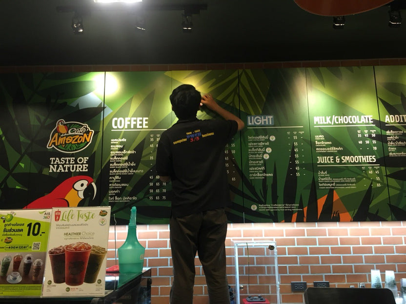 ป้ายร้านอาหาร ป้ายโลโก้ร้านอาหาร ดีไซน์สวยโดดเด่น เหมาะสำหรับร้านอาหาร คาเฟ่ และธุรกิจบริการ