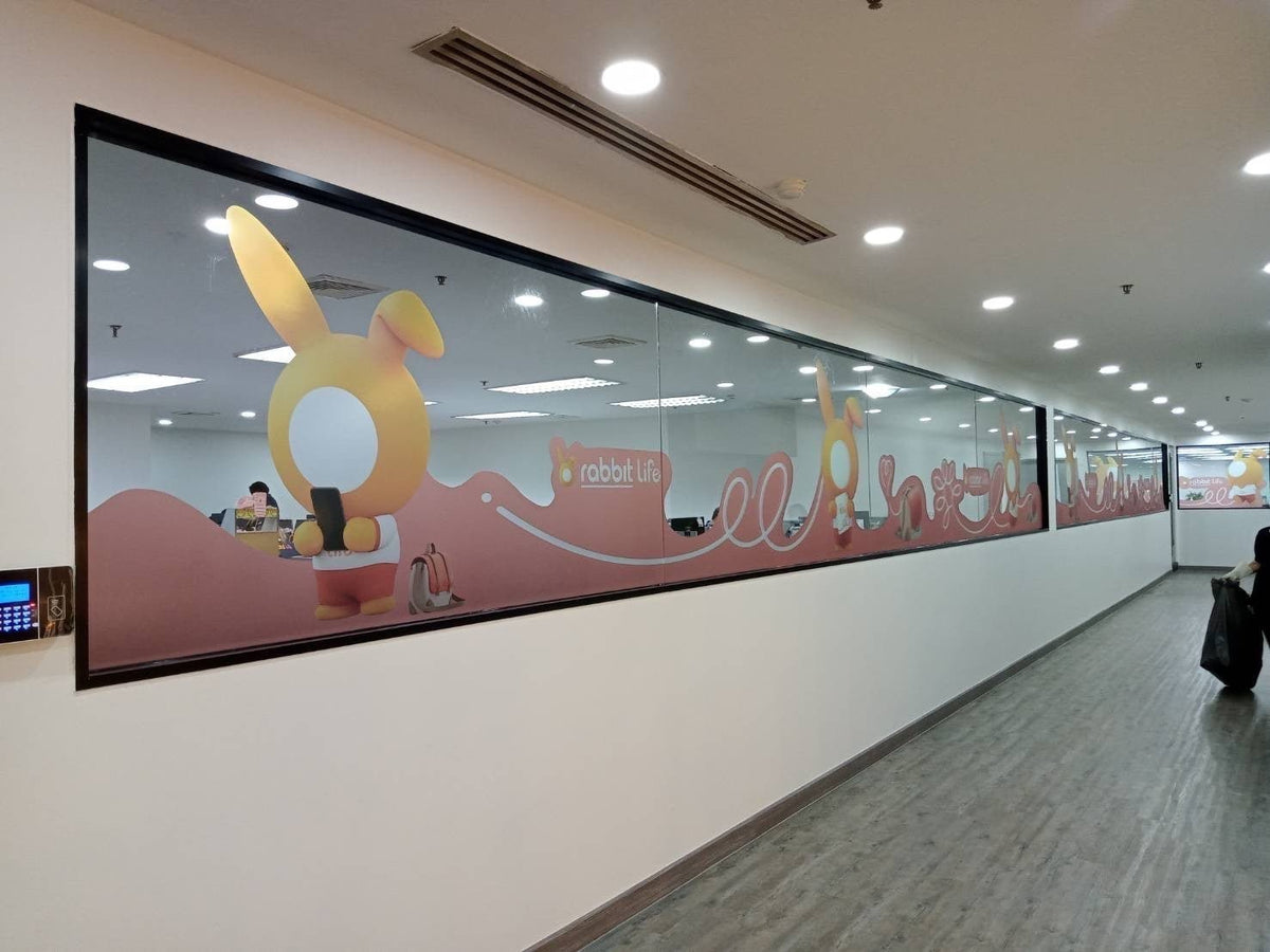 สติกเกอร์ฝ้าขุ่นติดกระจก พิมพ์สี Inkjet สติกเกอร์พิมพ์ลาย