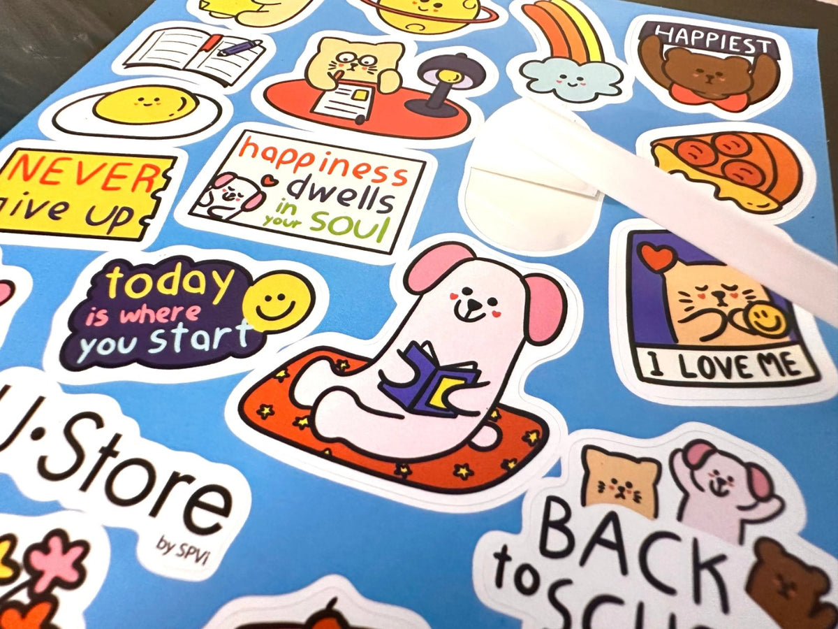 สติ๊กเกอร์ไดคัทลายการ์ตูน A5/A4 พิมพ์สีสด คมชัด เหมาะสำหรับของสะสม งานตกแต่ง และโปรโมชัน