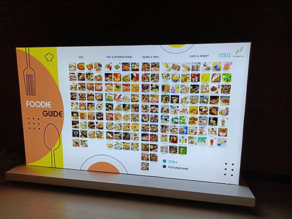 ป้ายกล่องไฟผ้า Fabric Light Box พิมพ์คมชัด สีสด ติดตั้งง่าย เหมาะสำหรับงานอีเวนต์ บูธแสดงสินค้า และป้ายโฆษณา