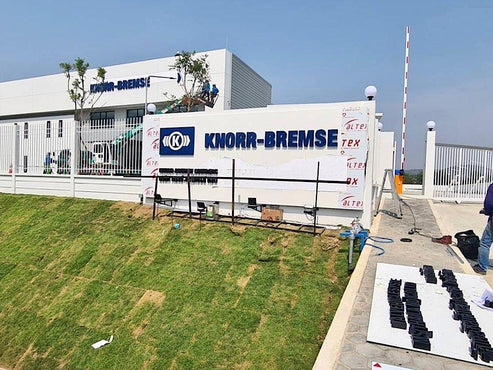 Metallic tone composite surface used in corporate signage