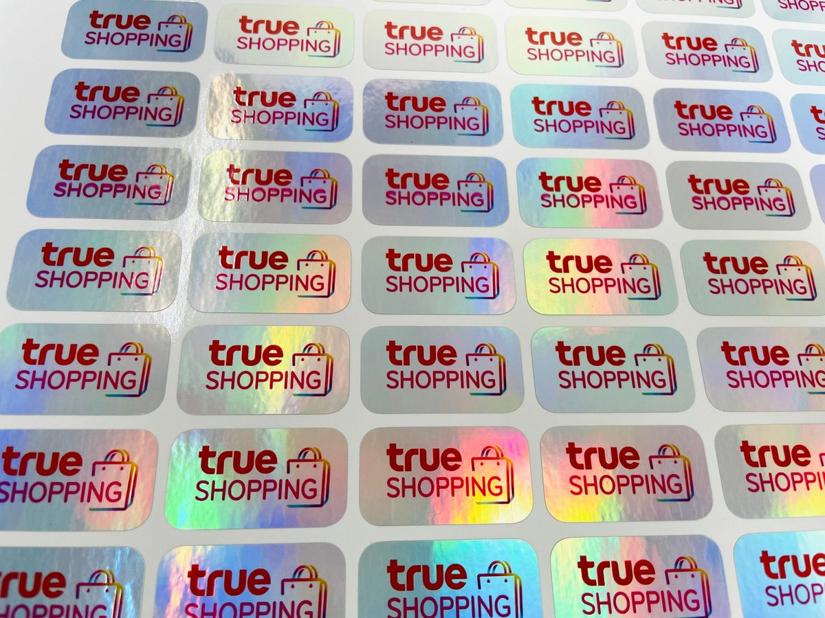 สติ๊กเกอร์โฮโลแกรม Hologram Sticker กันปลอม สะท้อนแสงหลากสี เพิ่มมูลค่าแบรนด์ เหมาะสำหรับฉลากสินค้า และงานพรีเมียม