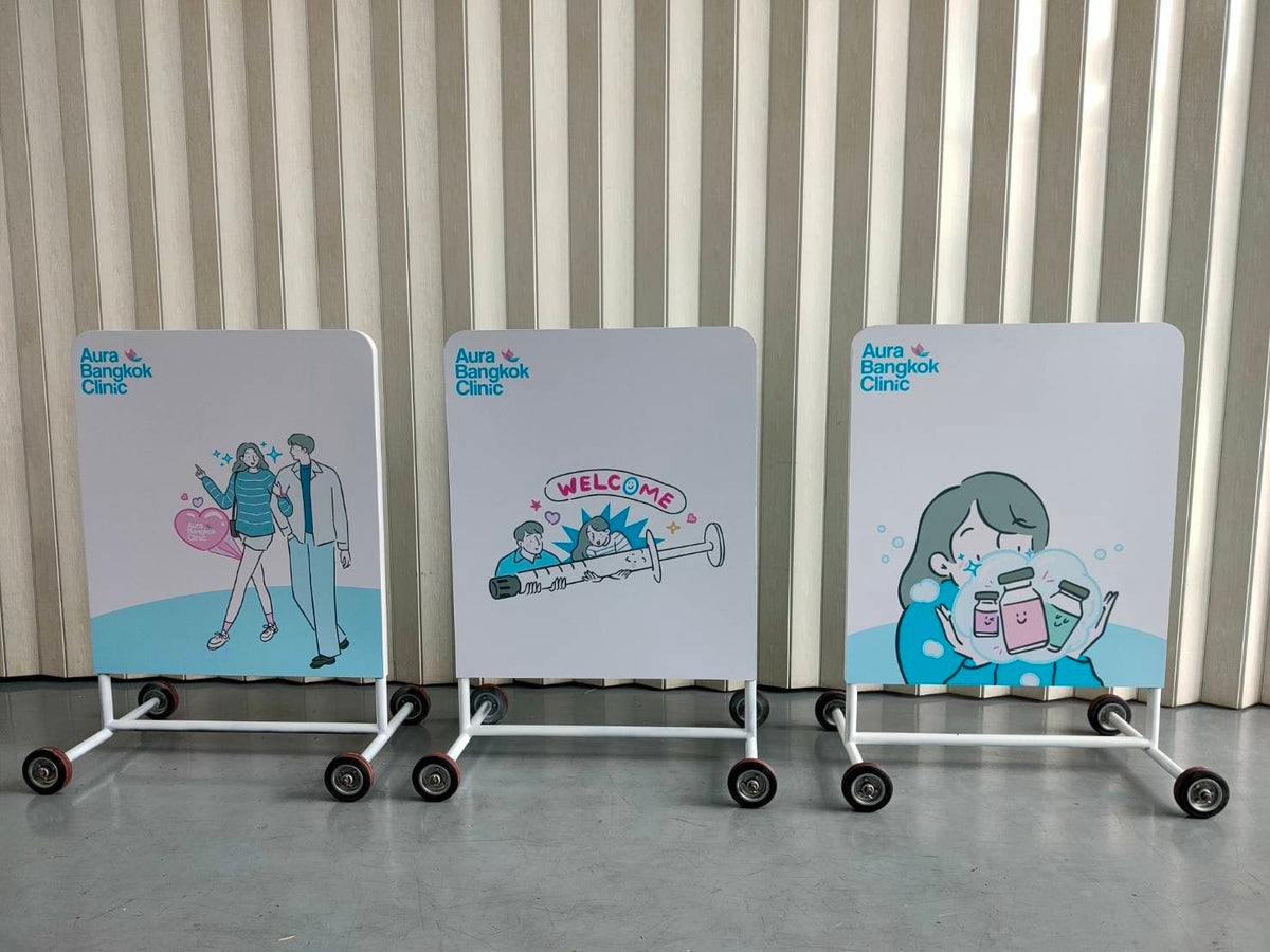 ป้ายล้อเลื่อน ป้ายตั้งมีล้อลาก และที่กั้นจอดรถ เคลื่อนย้ายสะดวก แข็งแรง ทนทาน เหมาะสำหรับงานจราจร ความปลอดภัย และป้ายเตือน