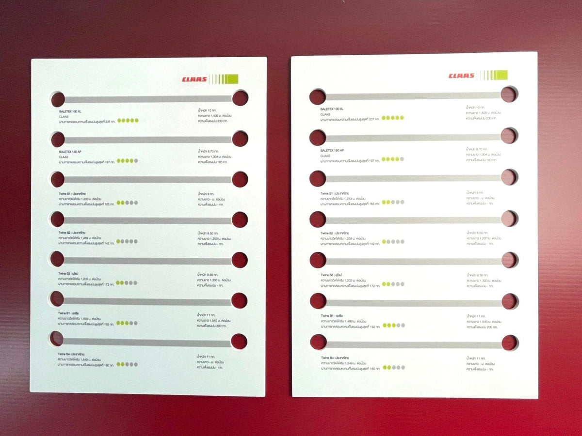 ป้ายแคตตาล็อกตัวอย่างสินค้า โชว์รายละเอียด วัสดุ สี และสเปกสินค้า ช่วยให้ลูกค้าเลือกง่าย เหมาะสำหรับงานโชว์รูมและออกบูธ