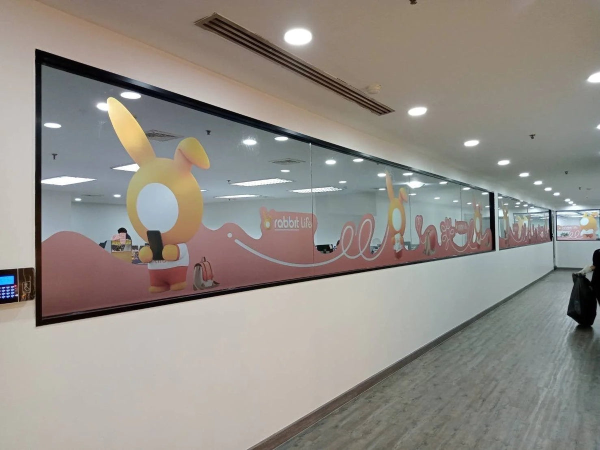 สติ๊กเกอร์ฝ้า พิมพ์อิงค์เจ็ท ติดกระจก ลวดลายสวยงาม กันแสง เหมาะสำหรับออฟฟิศและร้านค้า