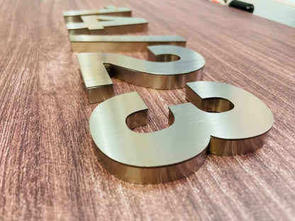Stainless steel sign, champagne gold 