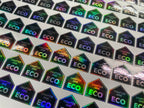 สติ๊กเกอร์โฮโลแกรม Hologram Sticker กันปลอม สะท้อนแสงหลากสี เพิ่มมูลค่าแบรนด์ เหมาะสำหรับฉลากสินค้า และงานพรีเมียม