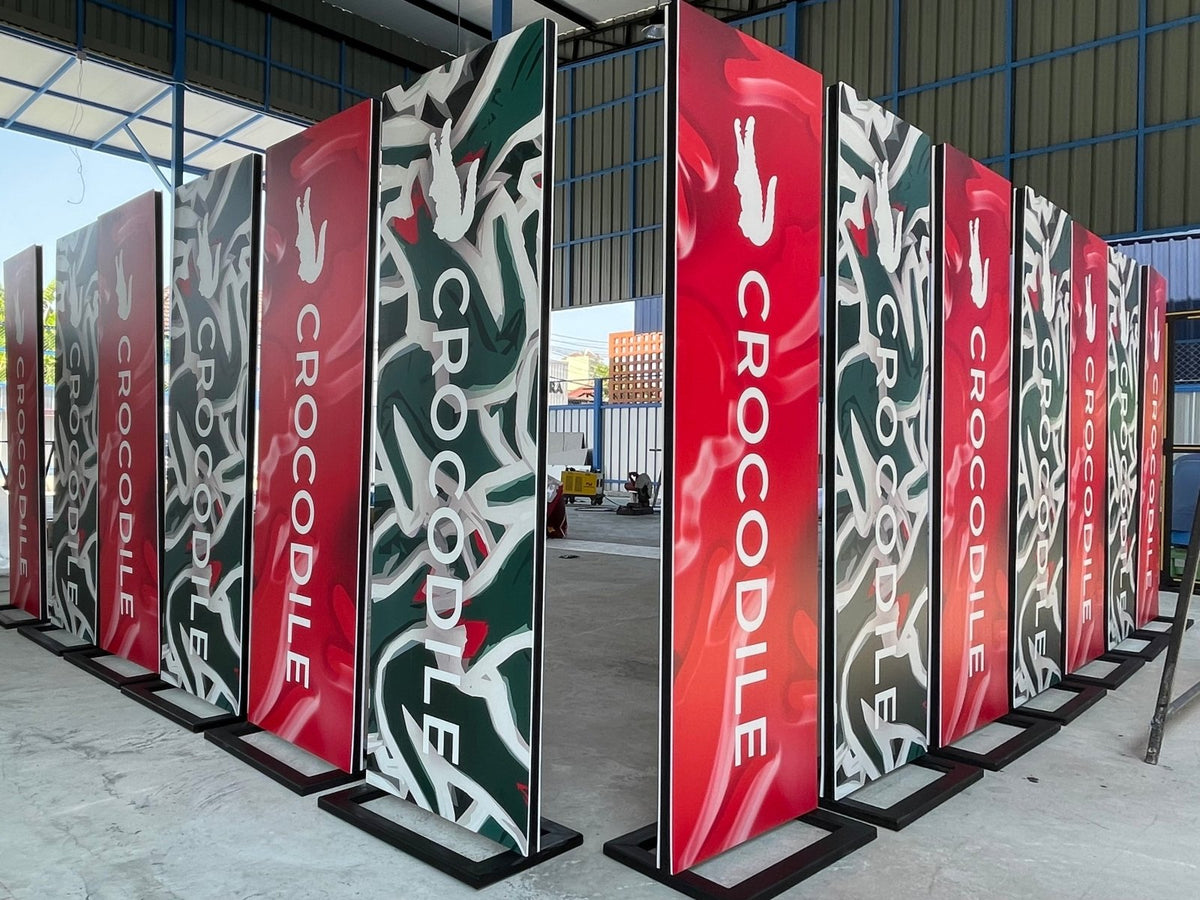 ป้ายตั้งฟิวเจอร์บอร์ด พร้อมโครงเหล็ก แข็งแรง ทนทาน พิมพ์คมชัด เหมาะสำหรับงานอีเวนต์ โปรโมชัน และป้ายโฆษณากลางแจ้ง