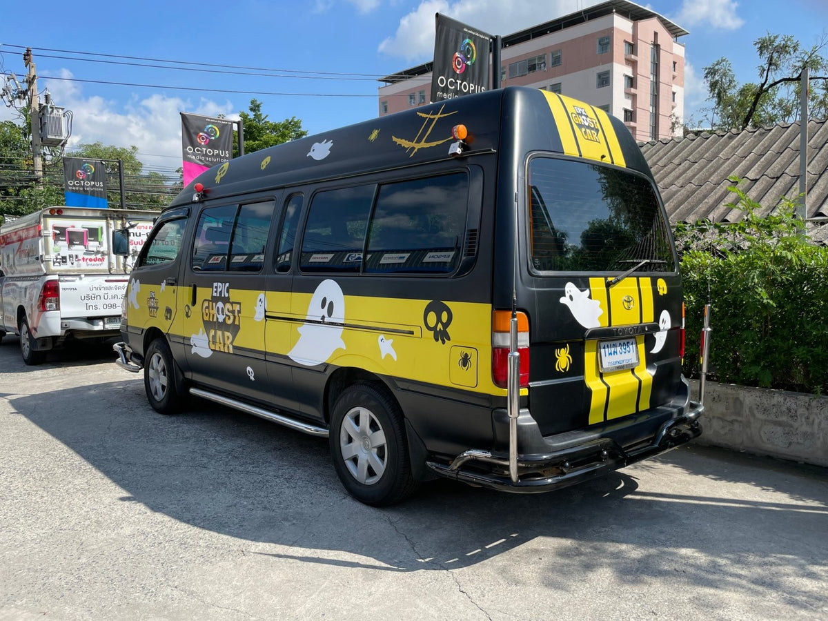 สติ๊กเกอร์ติดรถตู้ Van Wrap Sticker พิมพ์คมชัด วัสดุทนทาน เหมาะสำหรับโฆษณา โปรโมชัน และตกแต่งรถเพื่อสร้างเอกลักษณ์