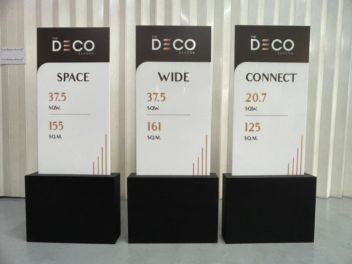 ป้ายตั้ง Totem ป้ายเสาบอกทาง เสาประชาสัมพันธ์ ดีไซน์สูงเด่น เหมาะสำหรับห้างสรรพสินค้าและอาคาร