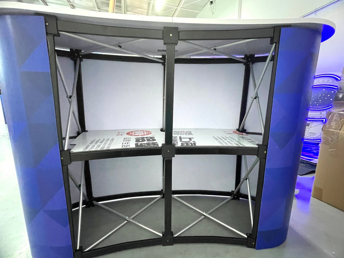 โต๊ะ เคาน์เตอร์ โต๊ะชวนชิม Promotion Counter น้ำหนักเบา ถอดประกอบง่าย เหมาะสำหรับงานอีเวนต์ โปรโมชัน และออกบูธ