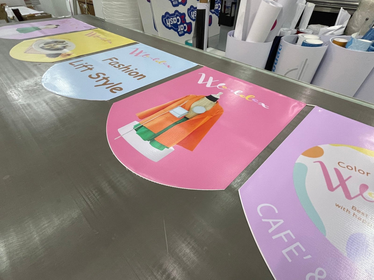 ธงราว Bunting Flag พิมพ์สีสดคมชัด น้ำหนักเบา แข็งแรง เหมาะสำหรับงานอีเวนต์ งานเทศกาล งานโปรโมชัน และตกแต่งหน้าร้าน