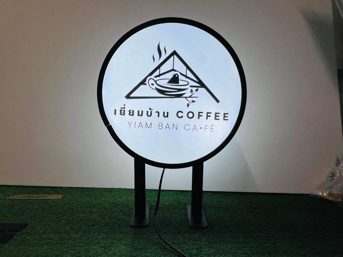 ป้ายโลโก้ไฟออกหน้า กล่องไฟโลโก้ กล่องไฟซิงค์ สว่างชัดเจน เหมาะสำหรับร้านค้าและบริษัท