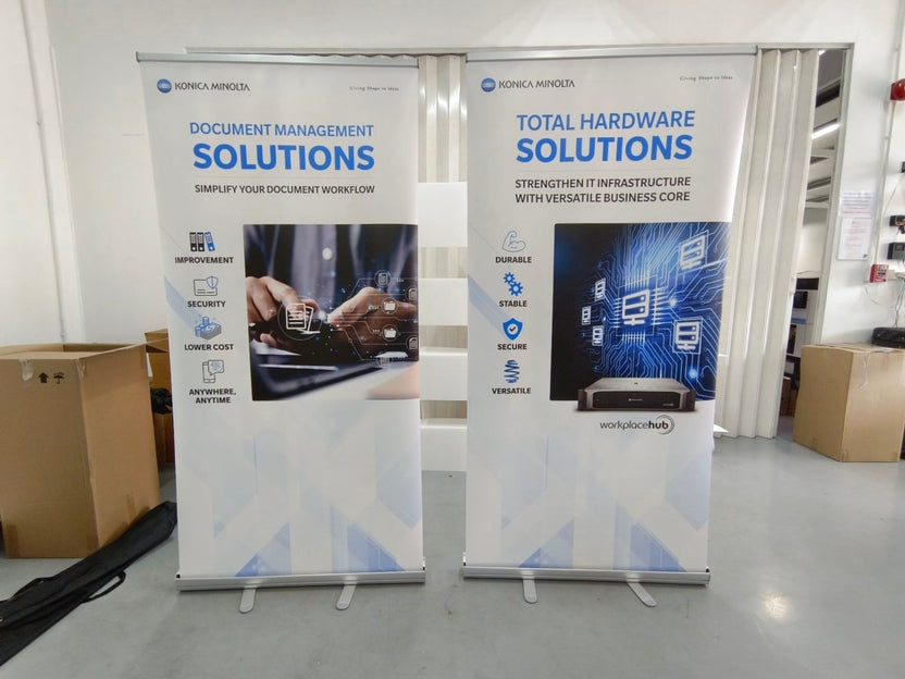 โรลอัพ Roll Up Banner น้ำหนักเบา เคลื่อนย้ายสะดวก พิมพ์คมชัด เหมาะสำหรับงานอีเวนต์ แสดงสินค้า และโปรโมชัน