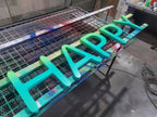 อักษรโลหะพ่นสี ป้ายโลโก้ ป้ายโลหะพ่นไล่เฉดสี ป้ายทำสี gradient ป้ายพ่นสีสวยๆ ป้ายทำสีสวยๆ - Octopus Media Solutions
