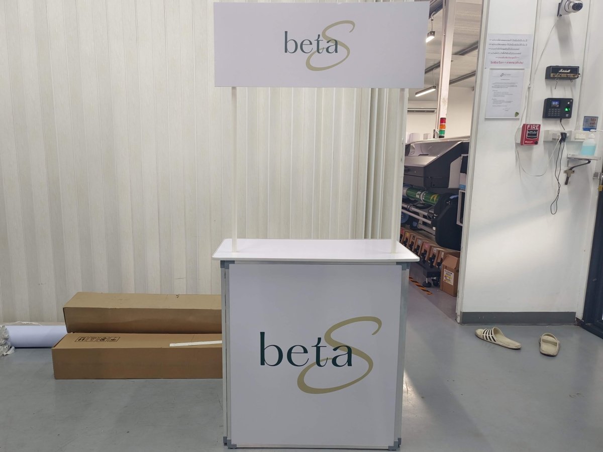 โต๊ะ เคาน์เตอร์ โต๊ะชวนชิม Promotion Counter น้ำหนักเบา ถอดประกอบง่าย เหมาะสำหรับงานอีเวนต์ โปรโมชัน และออกบูธ