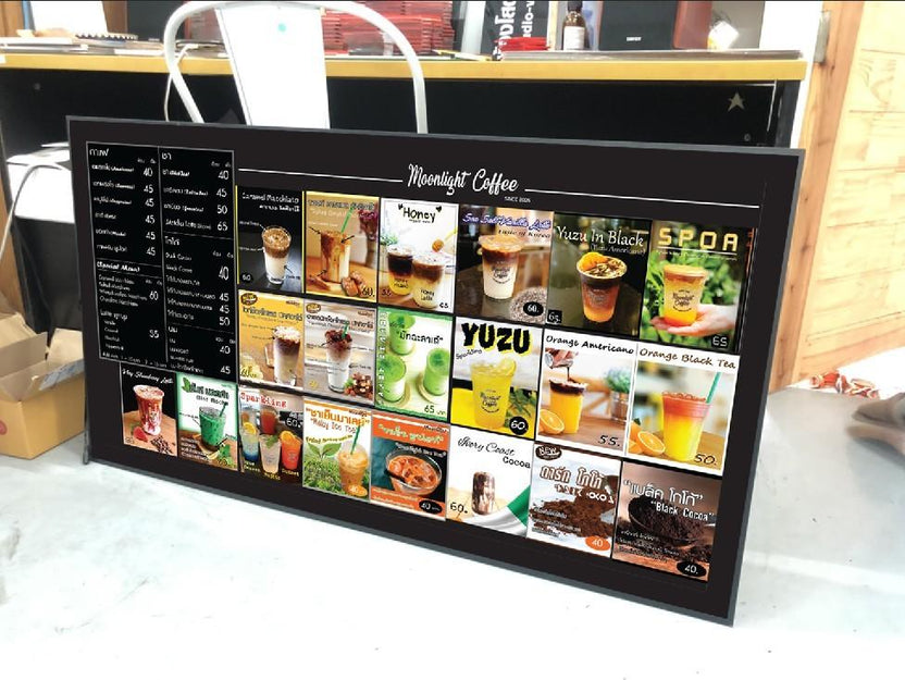 ป้ายไฟ LED Slim Lightbox ป้ายกรอบไฟแบบบาง ดีไซน์ทันสมัย สว่างคมชัด เหมาะสำหรับป้ายโฆษณา หน้าร้าน และงานโปรโมชัน