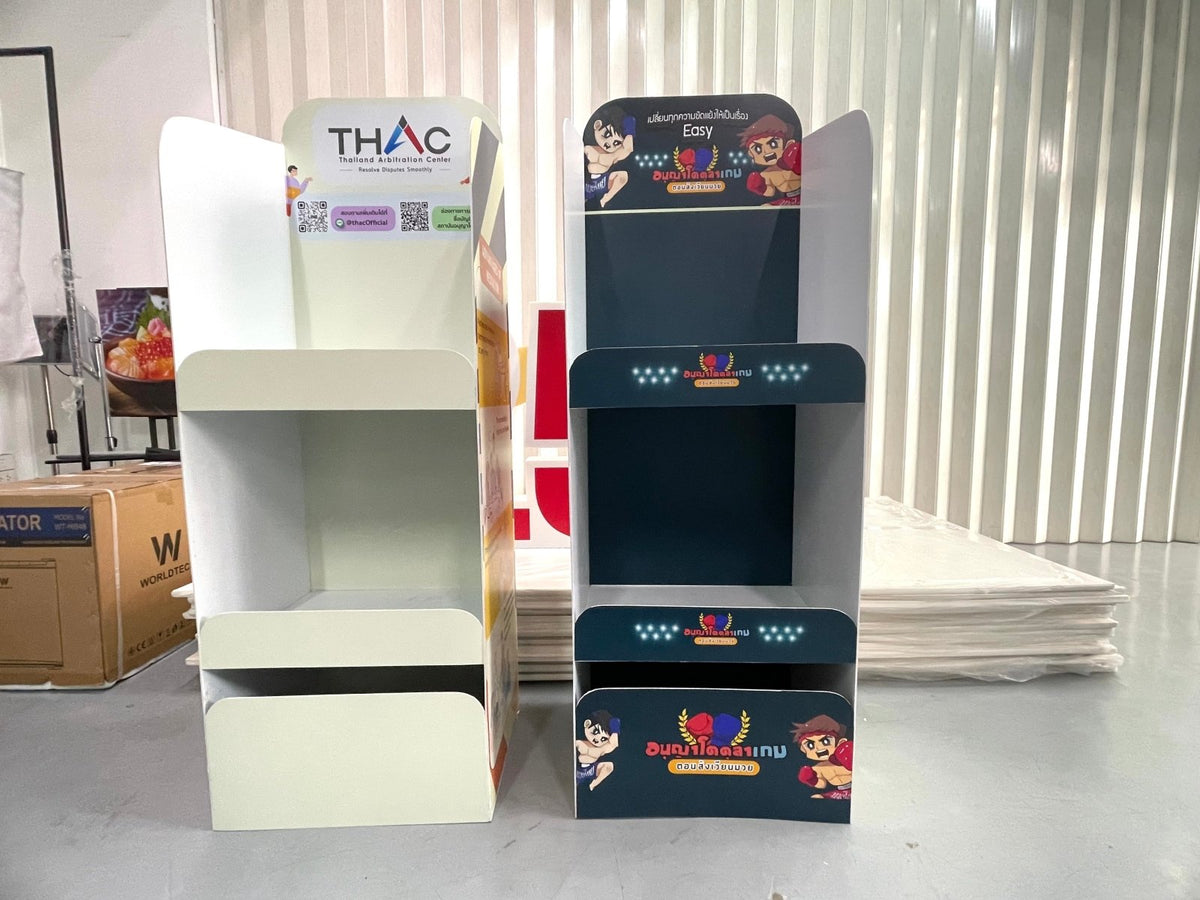 ชั้นวางสินค้าราคาถูก เชลฟ์ดิสเพลย์ Shelf Display แข็งแรง น้ำหนักเบา เหมาะสำหรับโชว์สินค้าในร้านค้า และงานอีเวนต์