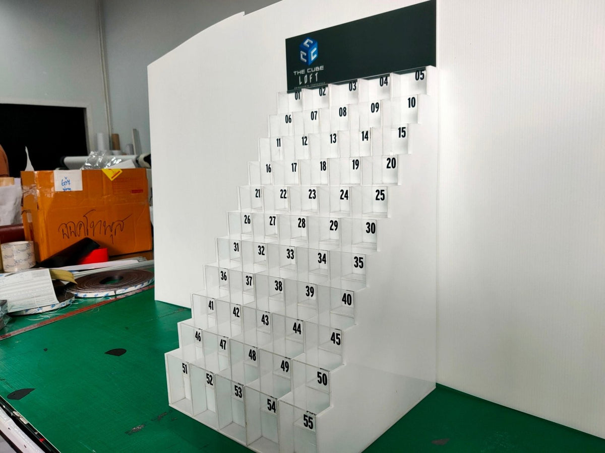 ชั้นวางบัตร กล่องใส่บัตร อะคริลิค โปร่งใส แข็งแรง เหมาะสำหรับออฟฟิศ ร้านค้า และงานแสดงสินค้า