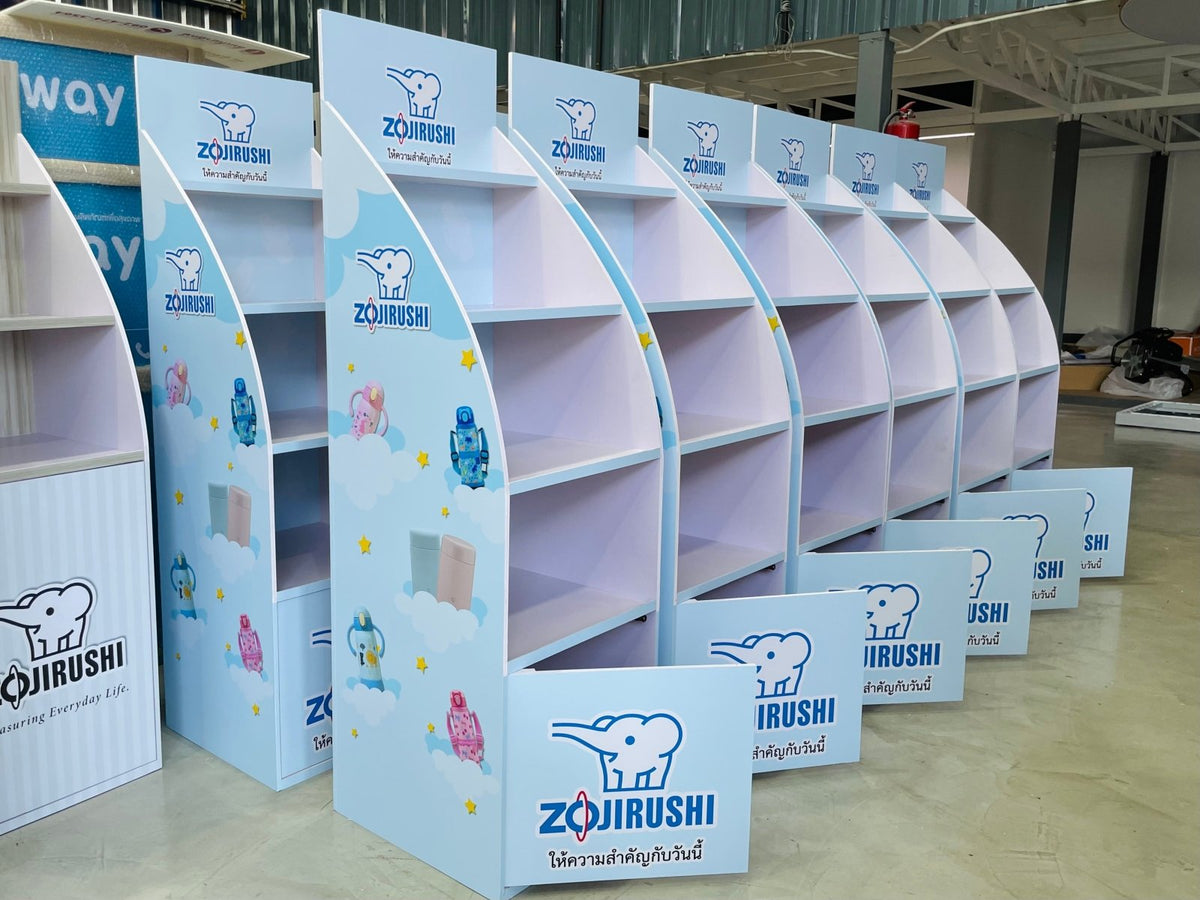 ชั้นวางสินค้าราคาถูก เชลฟ์ดิสเพลย์ Shelf Display แข็งแรง น้ำหนักเบา เหมาะสำหรับโชว์สินค้าในร้านค้า และงานอีเวนต์