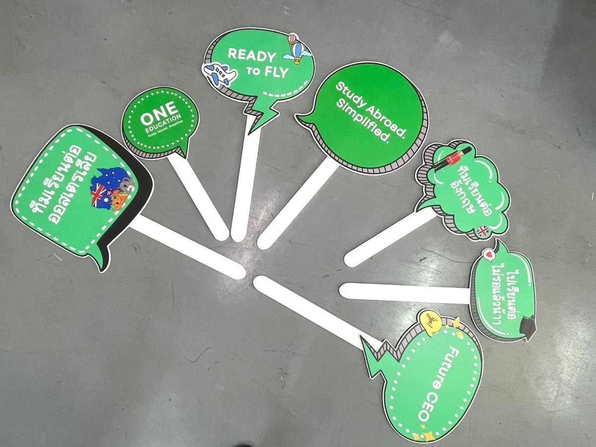 ป้ายถือถ่ายรูป ป้ายพร็อพ สำหรับงานแต่ง งานอีเวนต์ และปาร์ตี้ ดีไซน์น่ารัก พิมพ์คมชัด เพิ่มความสนุกในการถ่ายภาพ