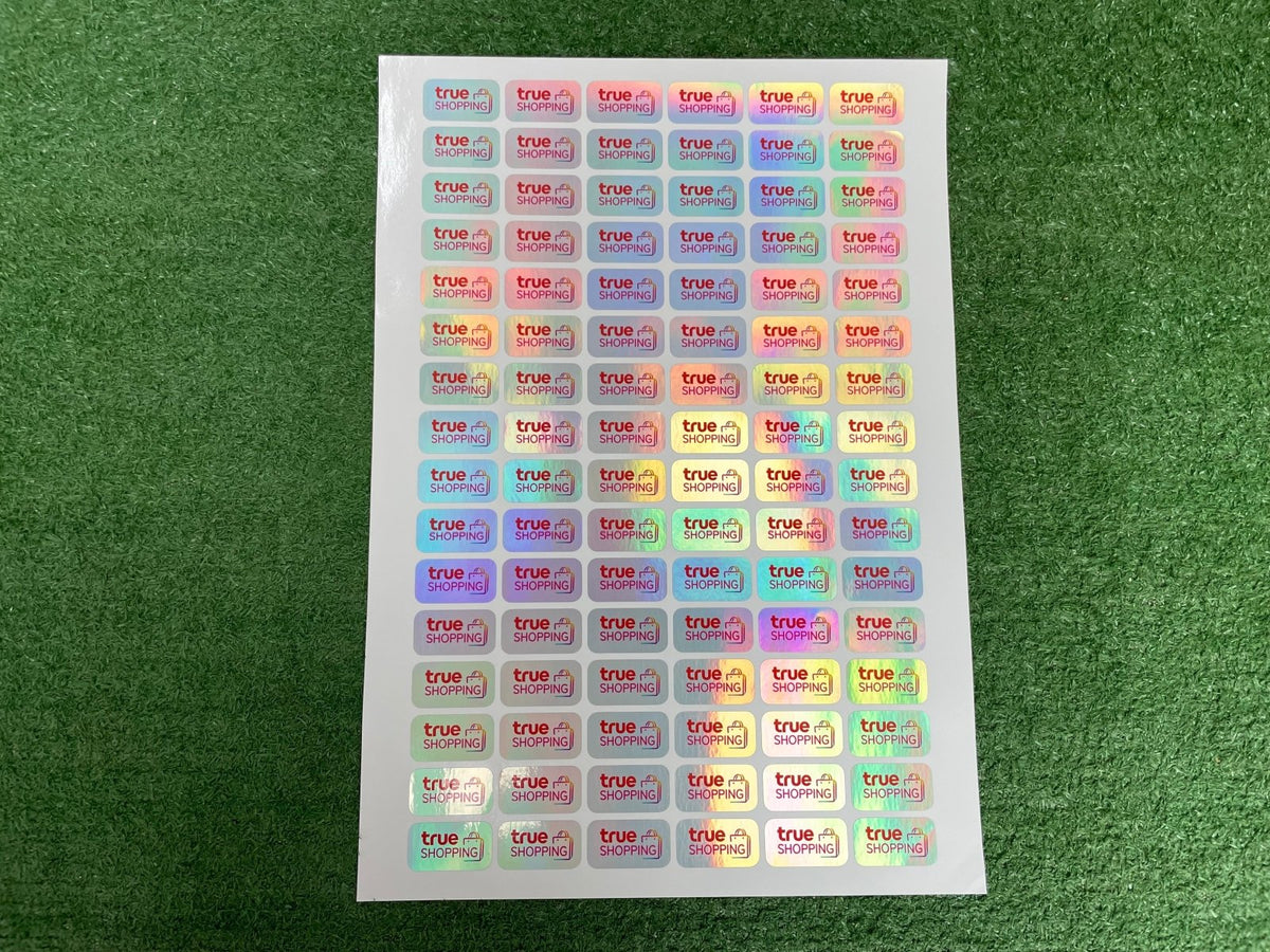 สติ๊กเกอร์โฮโลแกรม Hologram Sticker กันปลอม สะท้อนแสงหลากสี เพิ่มมูลค่าแบรนด์ เหมาะสำหรับฉลากสินค้า และงานพรีเมียม