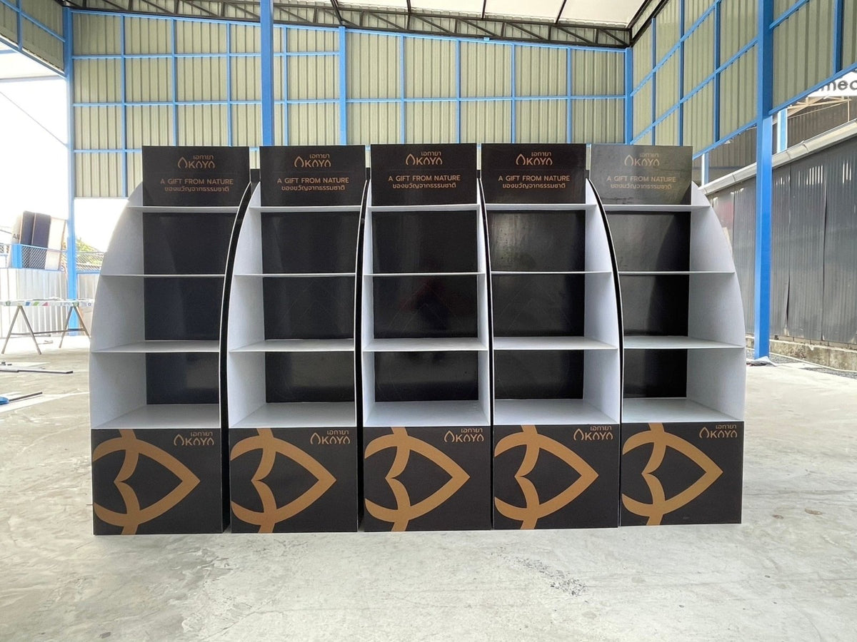 ชั้นวางสินค้าราคาถูก เชลฟ์ดิสเพลย์ Shelf Display แข็งแรง น้ำหนักเบา เหมาะสำหรับโชว์สินค้าในร้านค้า และงานอีเวนต์