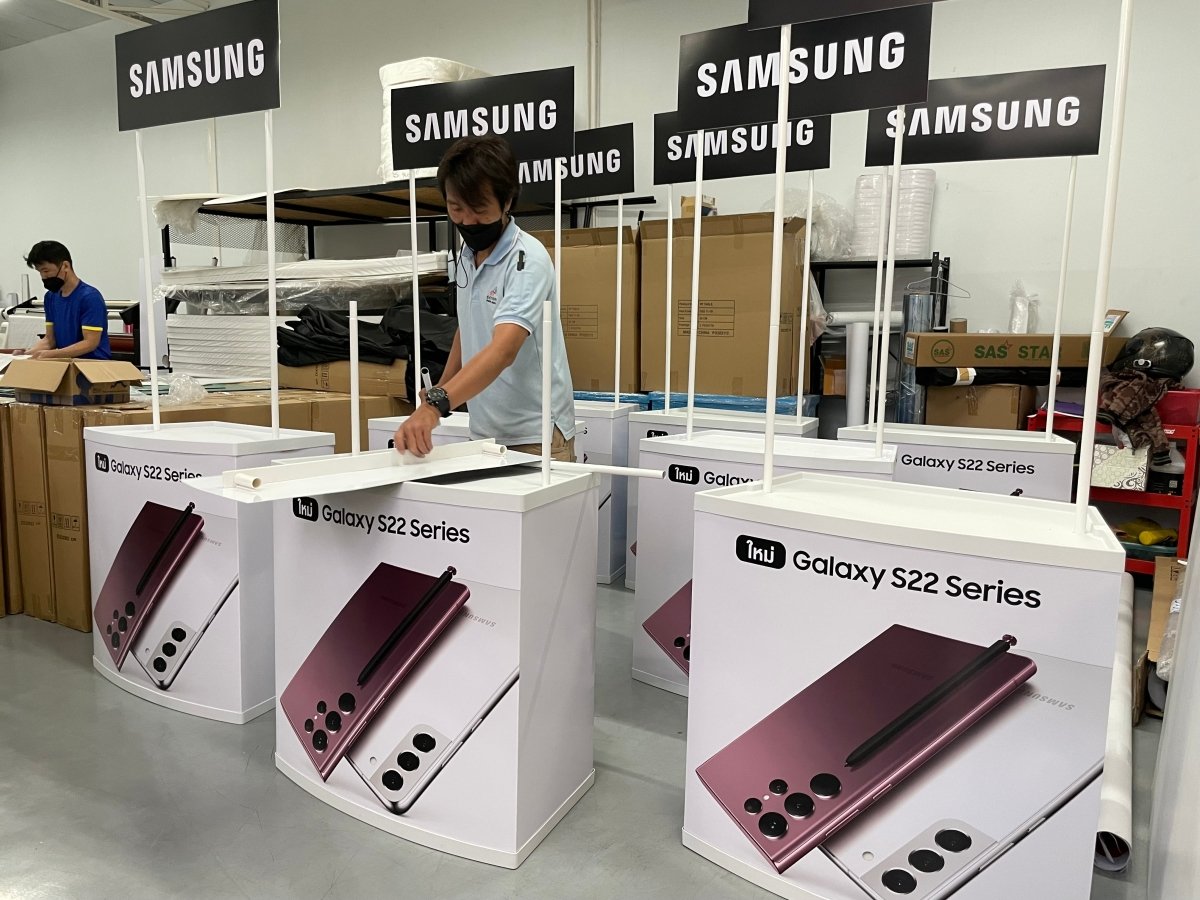 โต๊ะ เคาน์เตอร์ โต๊ะชวนชิม Promotion Counter น้ำหนักเบา ถอดประกอบง่าย เหมาะสำหรับงานอีเวนต์ โปรโมชัน และออกบูธ