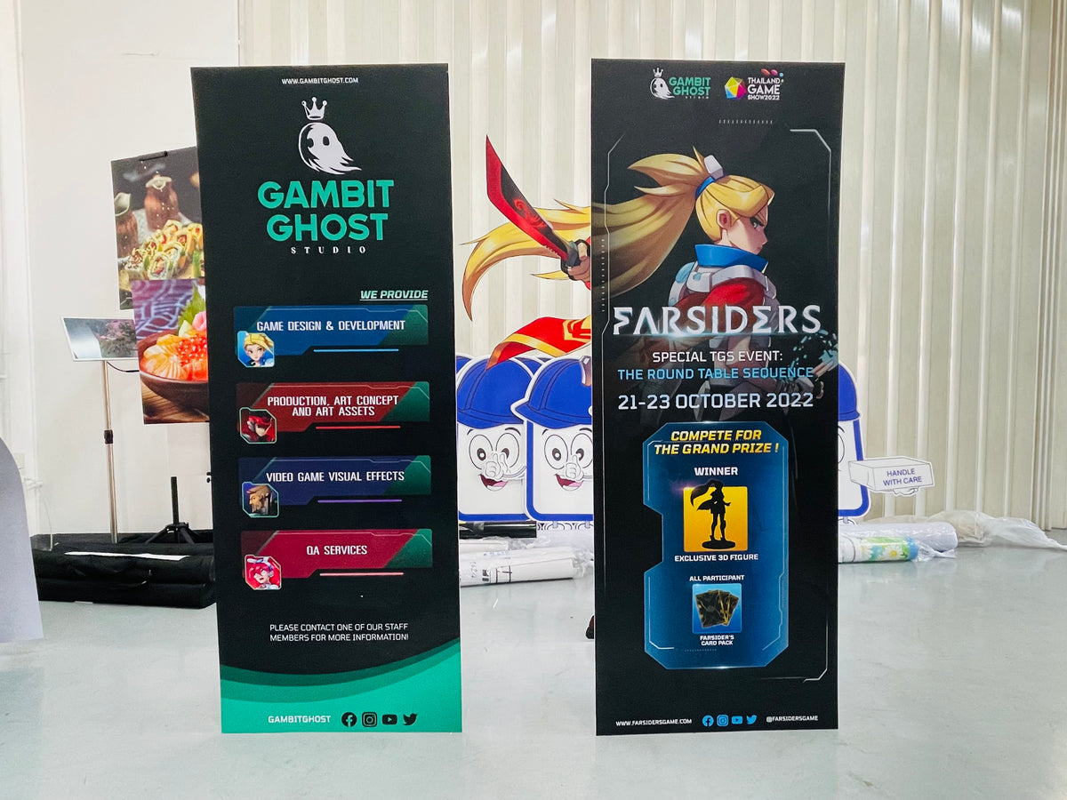 ป้ายสแตนดี้ Standee และป้ายฟิวเจอร์บอร์ดพร้อมขาตั้ง พิมพ์คมชัด น้ำหนักเบา เหมาะสำหรับงานอีเวนต์ โปรโมชัน และสื่อโฆษณา