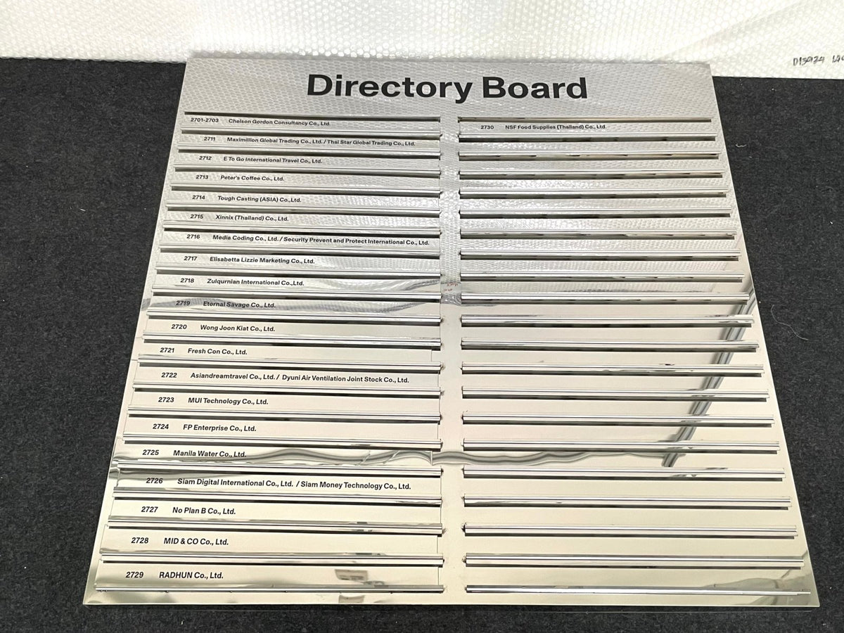 ป้ายบอกทาง Directory ภายในอาคาร ตัวอักษรชัดเจน ใช้งานสะดวก เหมาะสำหรับออฟฟิศ โรงพยาบาล และห้างสรรพสินค้า