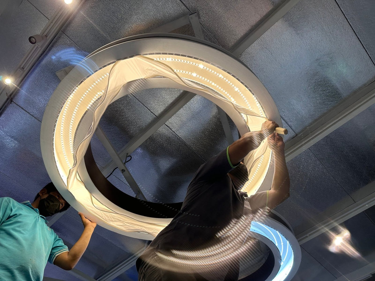 โคมไฟ โคมไฟผ้า โคมไฟเพดาน ดีไซน์หรูหรา ให้แสงนุ่มนวล เหมาะสำหรับงานตกแต่งบ้าน ร้านอาหาร และอาคาร