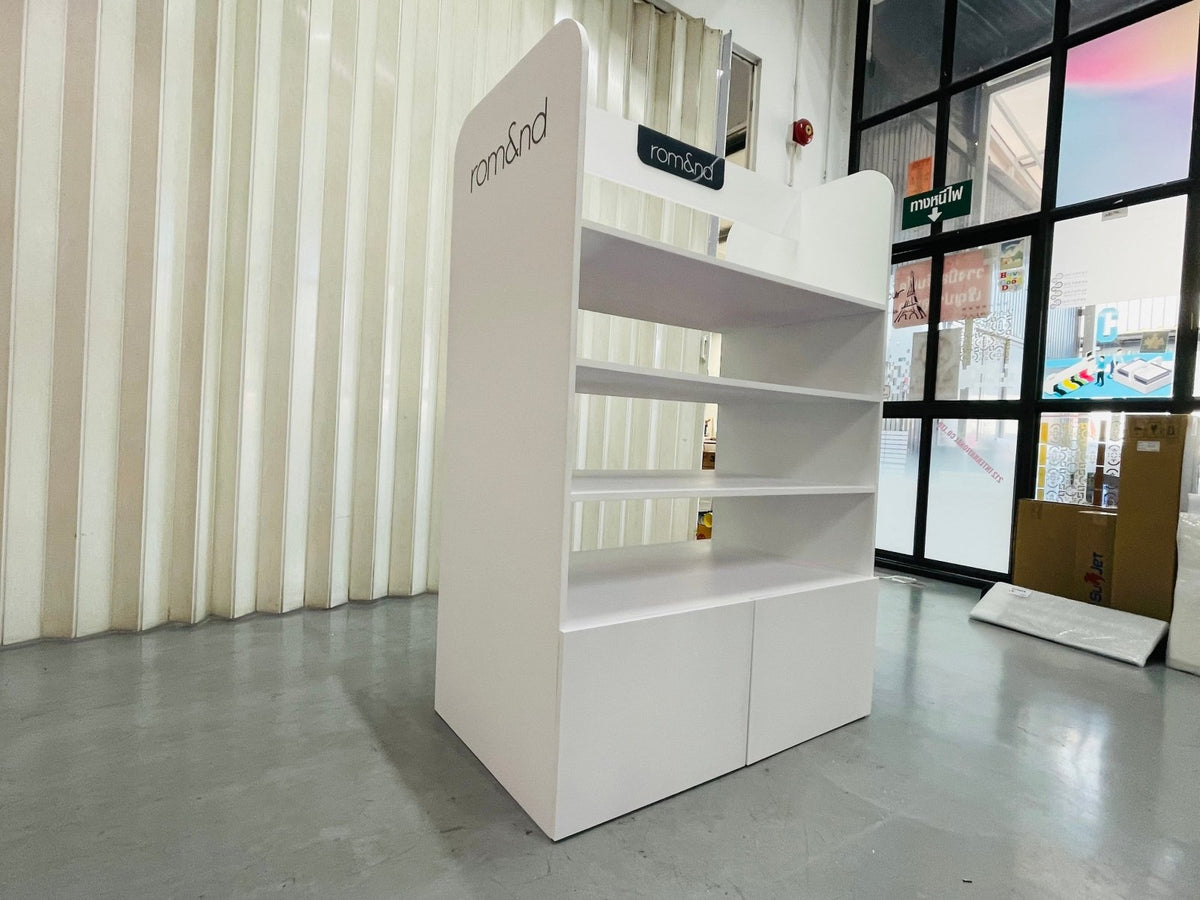 ชั้นวางสินค้าราคาถูก เชลฟ์ดิสเพลย์ Shelf Display แข็งแรง น้ำหนักเบา เหมาะสำหรับโชว์สินค้าในร้านค้า และงานอีเวนต์