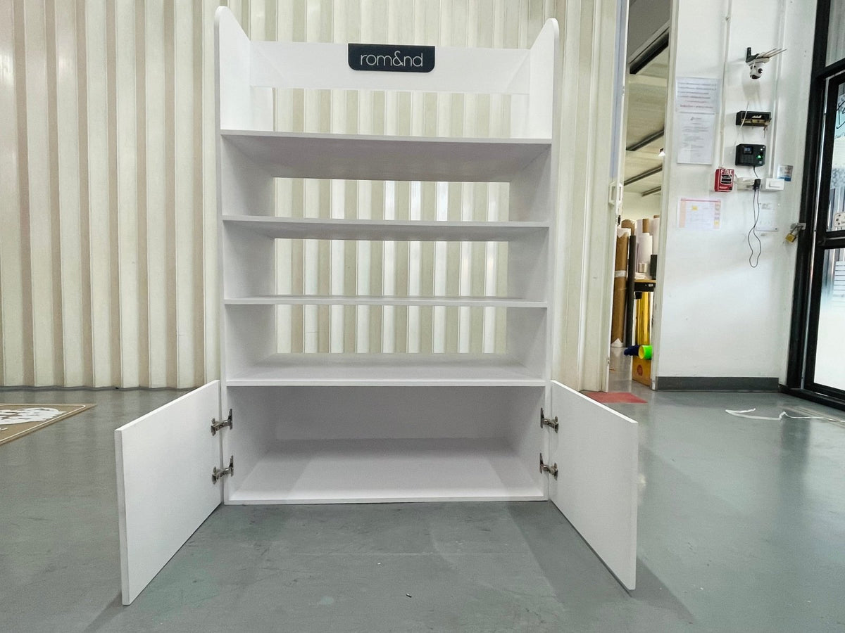 ชั้นวางสินค้าราคาถูก เชลฟ์ดิสเพลย์ Shelf Display แข็งแรง น้ำหนักเบา เหมาะสำหรับโชว์สินค้าในร้านค้า และงานอีเวนต์