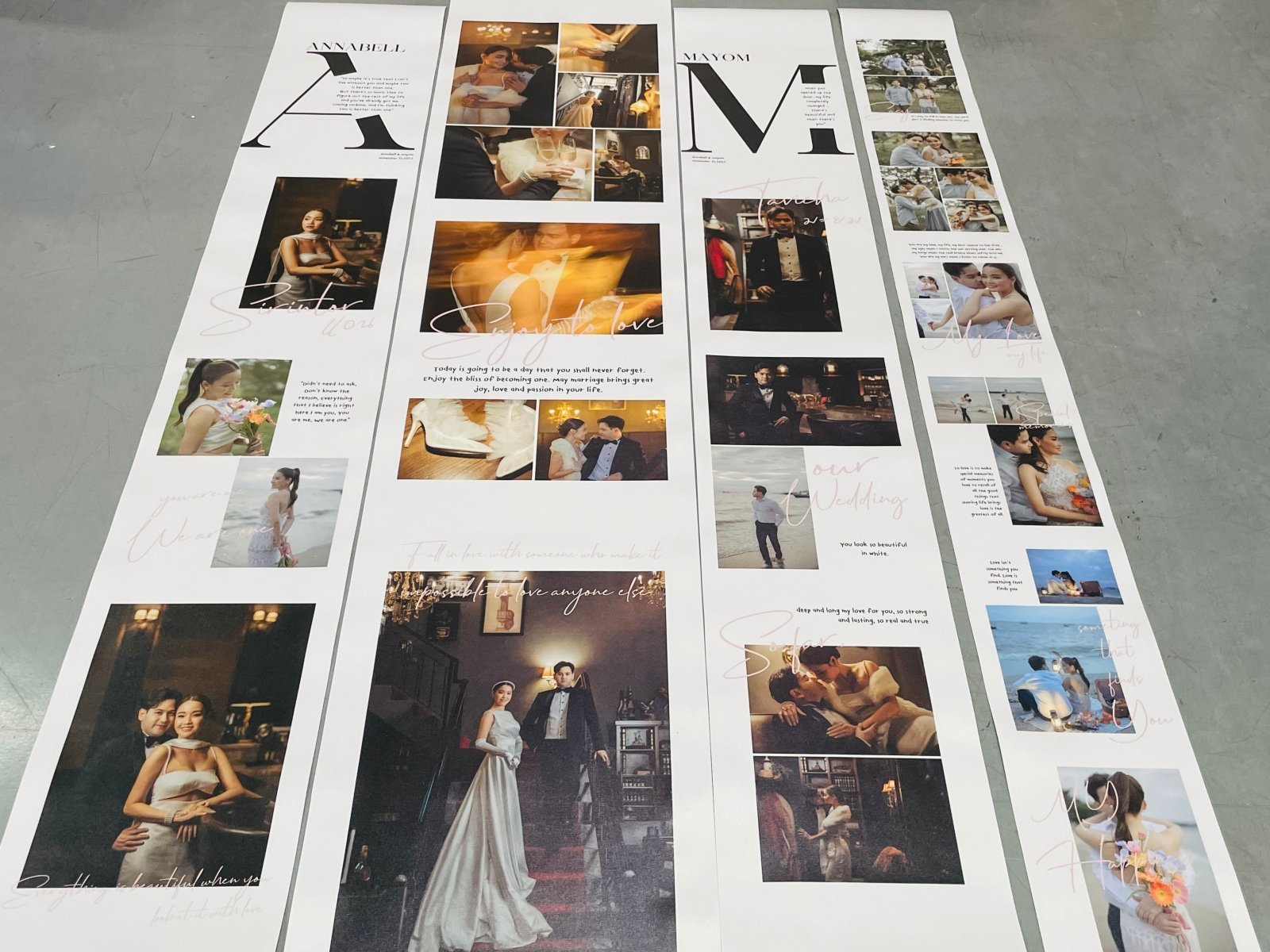 ป้ายงานแต่ง รูปพรีเวดดิ้ง และป้ายโฟมบอร์ด พิมพ์คมชัด ดีไซน์สวย เหมาะสำหรับงานแต่ง งานอีเวนต์ และตกแต่งสถานที่พิเศษ