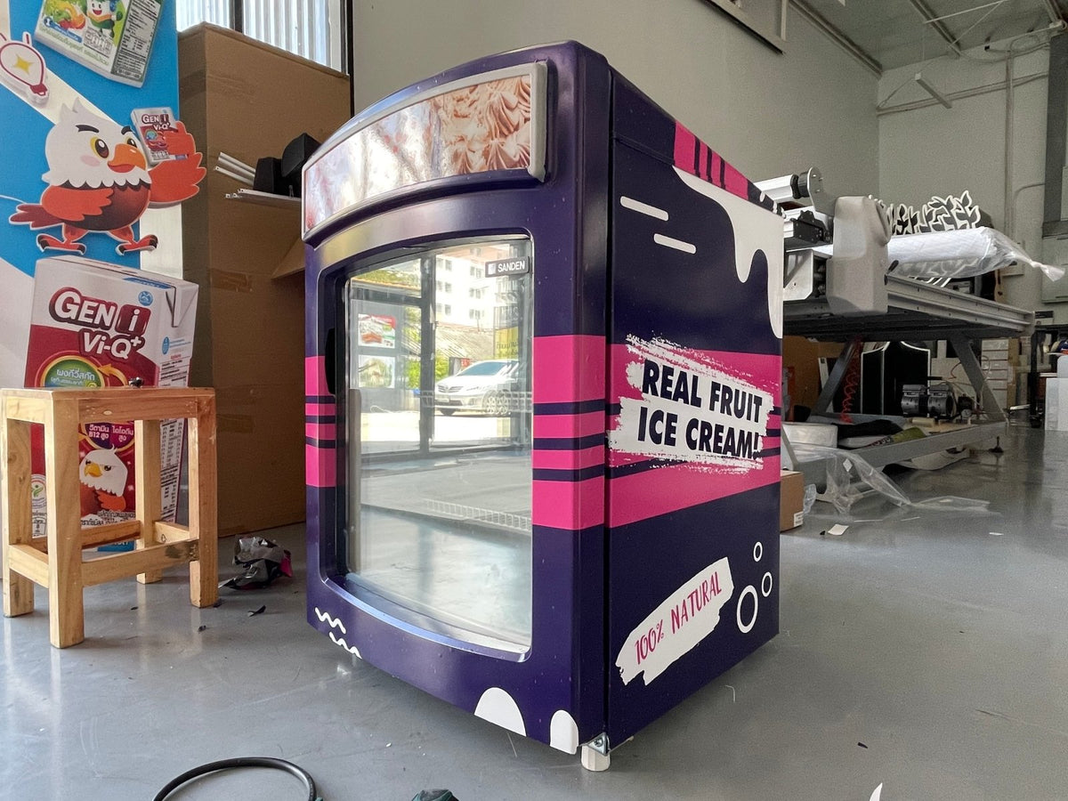 สติ๊กเกอร์ติดตู้เย็น ตู้แช่ แร็ปสติ๊กเกอร์ พิมพ์คมชัด ทนความเย็น เหมาะสำหรับร้านอาหารและซูเปอร์มาร์เก็ต