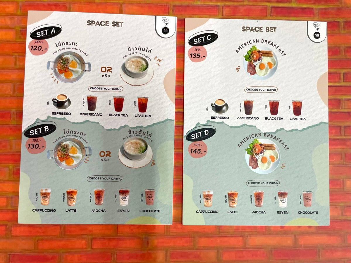 แผ่นเมนู พลาสติก HIP พลาสวูด แข็งแรง กันน้ำ พิมพ์คมชัด เหมาะสำหรับร้านอาหารและคาเฟ่