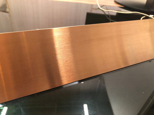 Stainless steel label, new copper, hair line