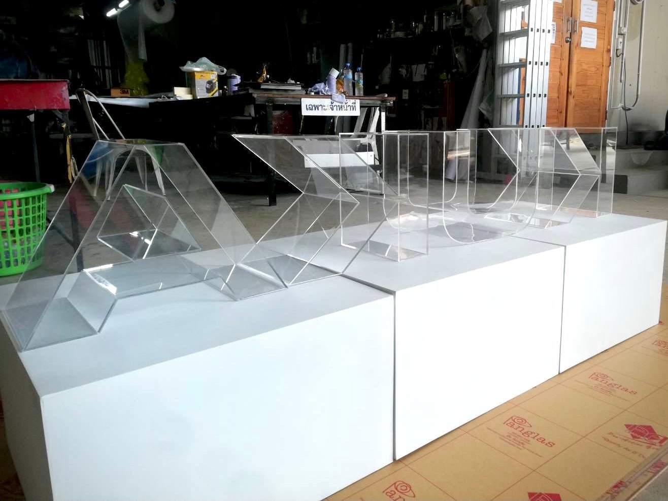 Clear acrylic letters display