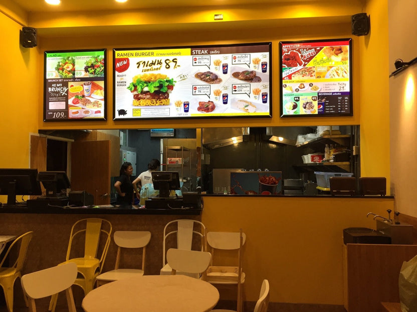 ป้ายร้านอาหาร ป้ายโลโก้ร้านอาหาร ดีไซน์สวยโดดเด่น เหมาะสำหรับร้านอาหาร คาเฟ่ และธุรกิจบริการ