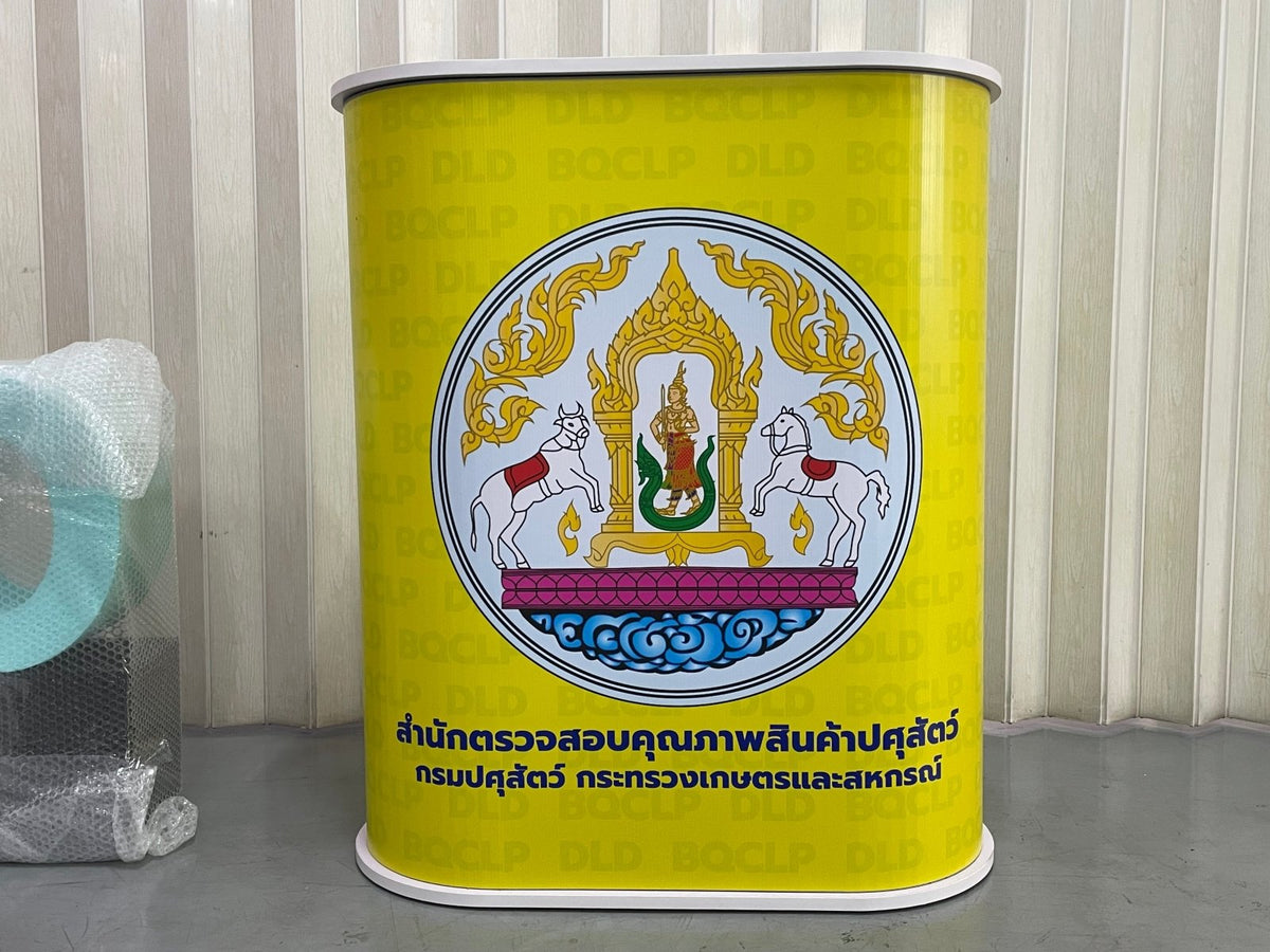 โต๊ะ เคาน์เตอร์ โต๊ะชวนชิม Promotion Counter น้ำหนักเบา ถอดประกอบง่าย เหมาะสำหรับงานอีเวนต์ โปรโมชัน และออกบูธ