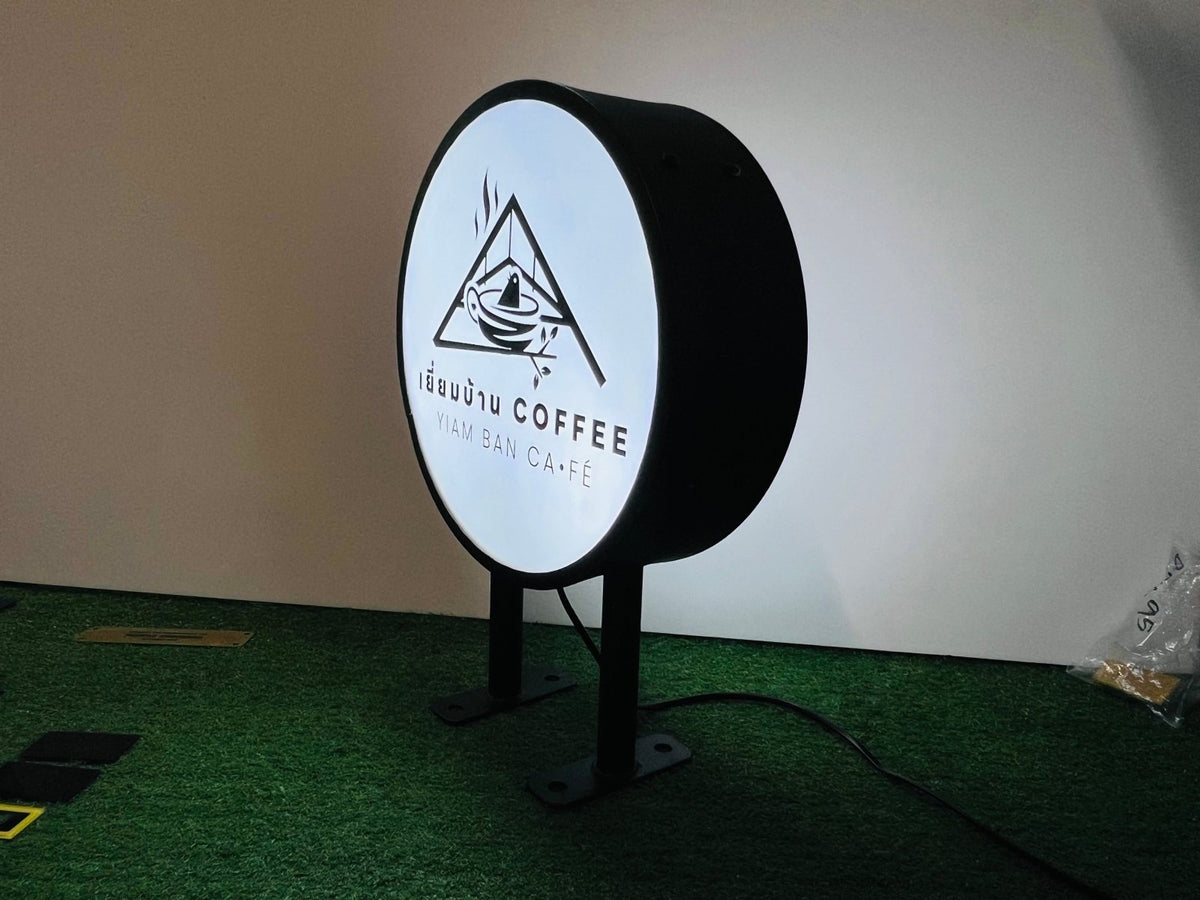 ป้ายโลโก้ไฟออกหน้า กล่องไฟโลโก้ กล่องไฟซิงค์ สว่างชัดเจน เหมาะสำหรับร้านค้าและบริษัท