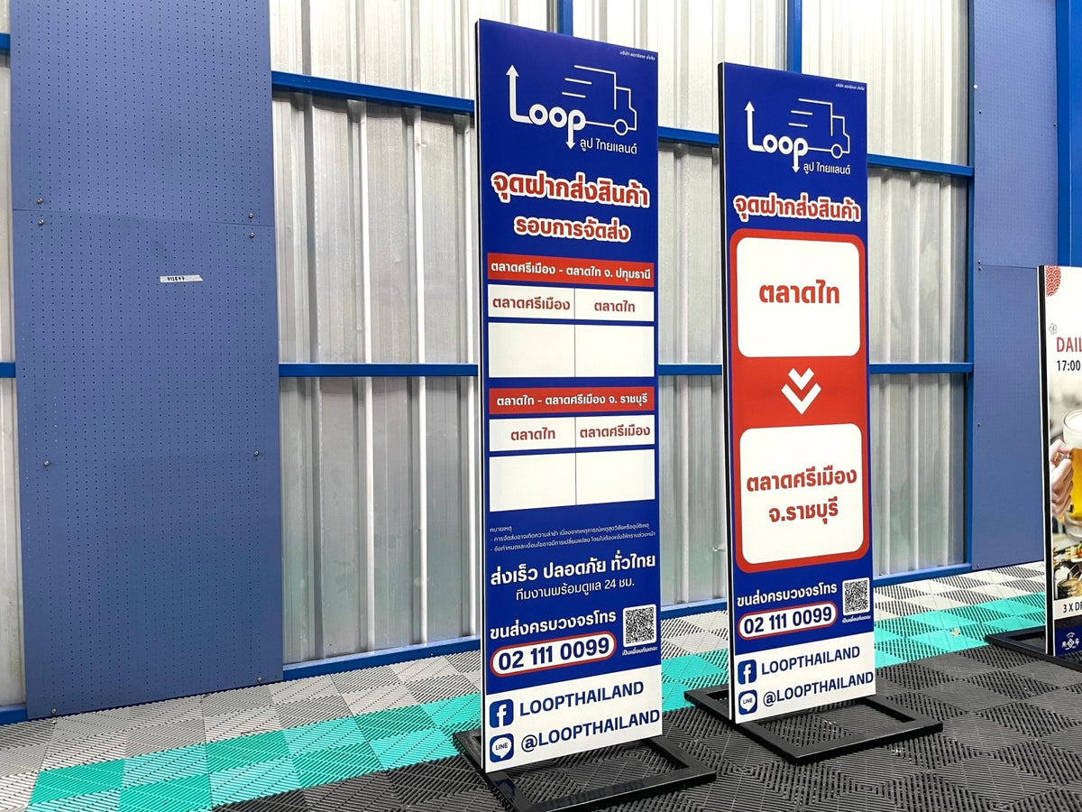 ป้ายตั้งฟิวเจอร์บอร์ด พร้อมโครงเหล็ก แข็งแรง ทนทาน พิมพ์คมชัด เหมาะสำหรับงานอีเวนต์ โปรโมชัน และป้ายโฆษณากลางแจ้ง