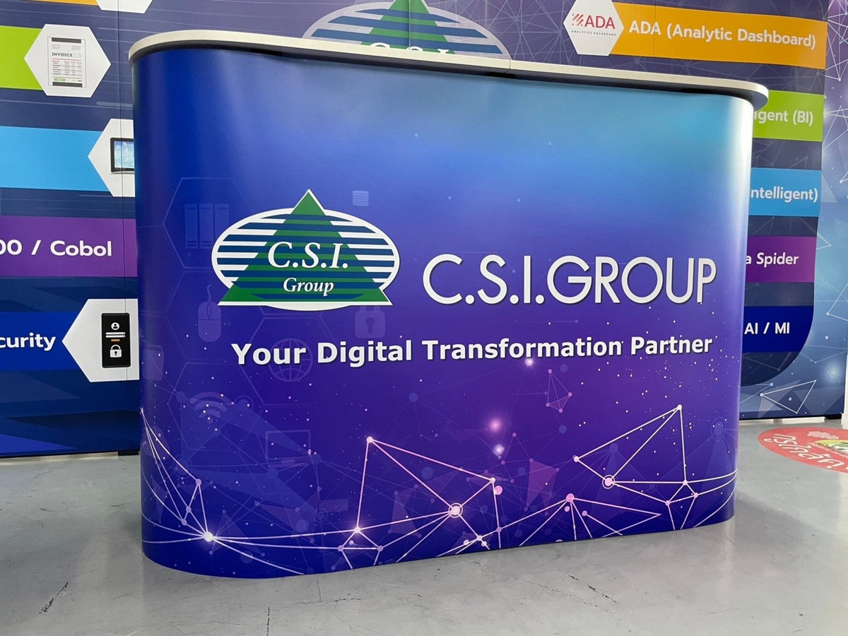 โต๊ะ เคาน์เตอร์ โต๊ะชวนชิม Promotion Counter น้ำหนักเบา ถอดประกอบง่าย เหมาะสำหรับงานอีเวนต์ โปรโมชัน และออกบูธ