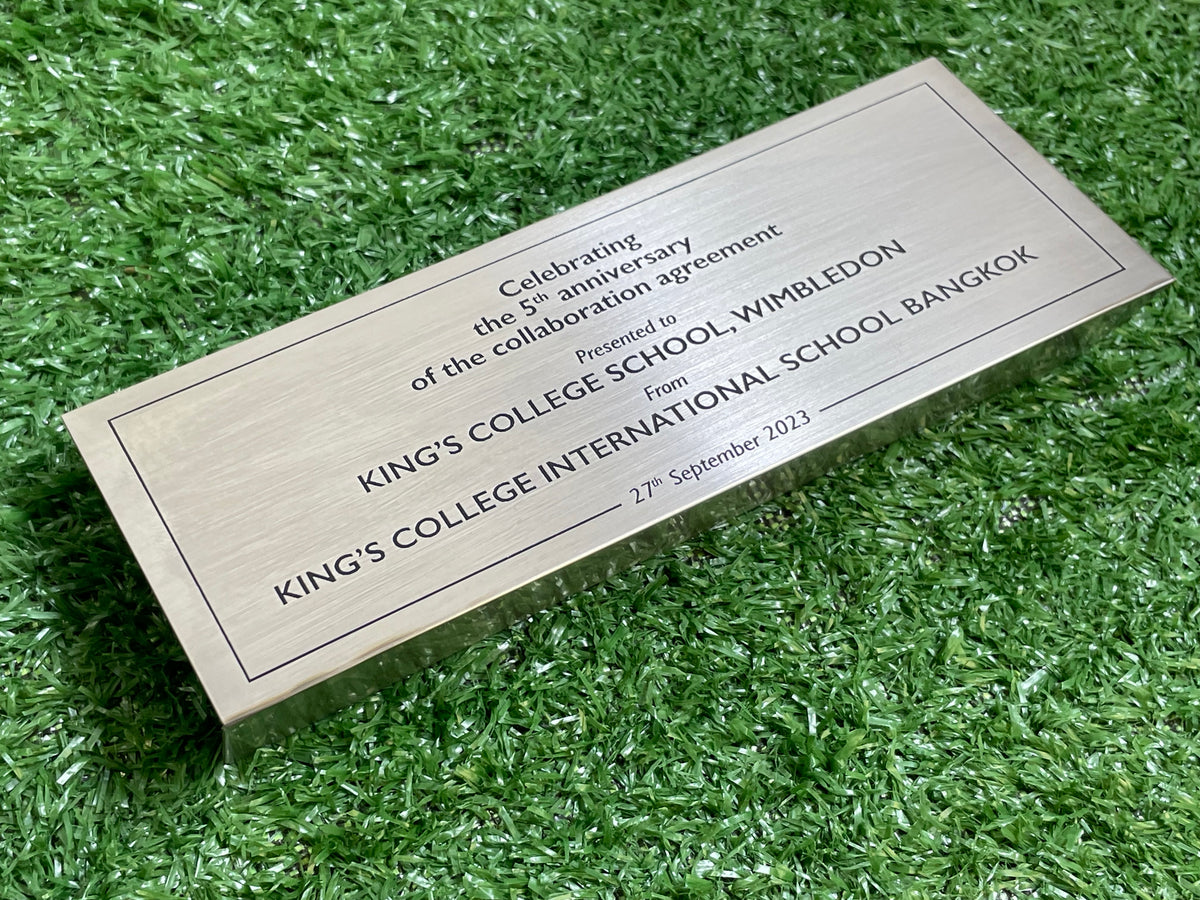 ป้ายสแตนเลสกัดกรด โลโก้บริษัท Etched Metal Sign ป้ายกัดกรดสแตนเลส SS304 ป้ายชื่อบริษัทสแตนเลส กัดกรดลงสี