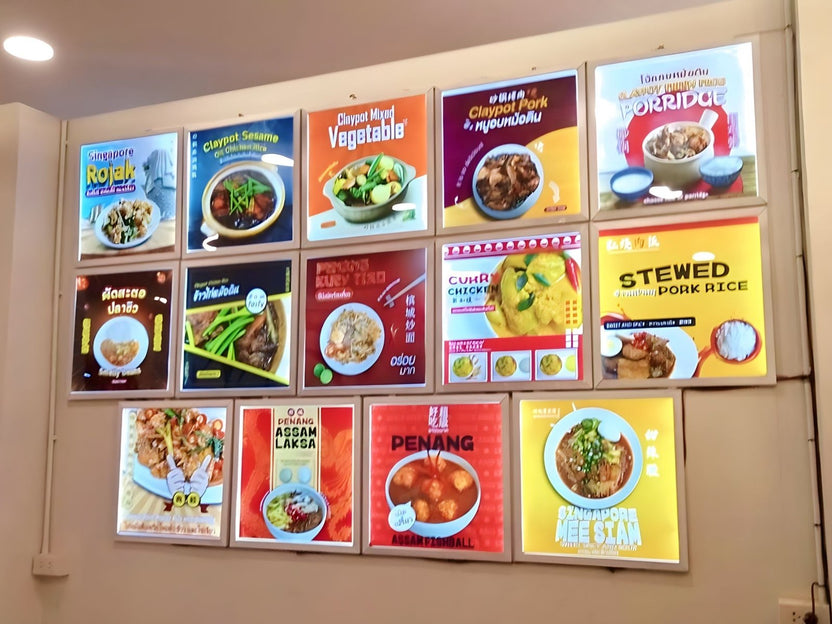 ป้ายไฟ LED Slim Lightbox ป้ายกรอบไฟแบบบาง ดีไซน์ทันสมัย สว่างคมชัด เหมาะสำหรับป้ายโฆษณา หน้าร้าน และงานโปรโมชัน