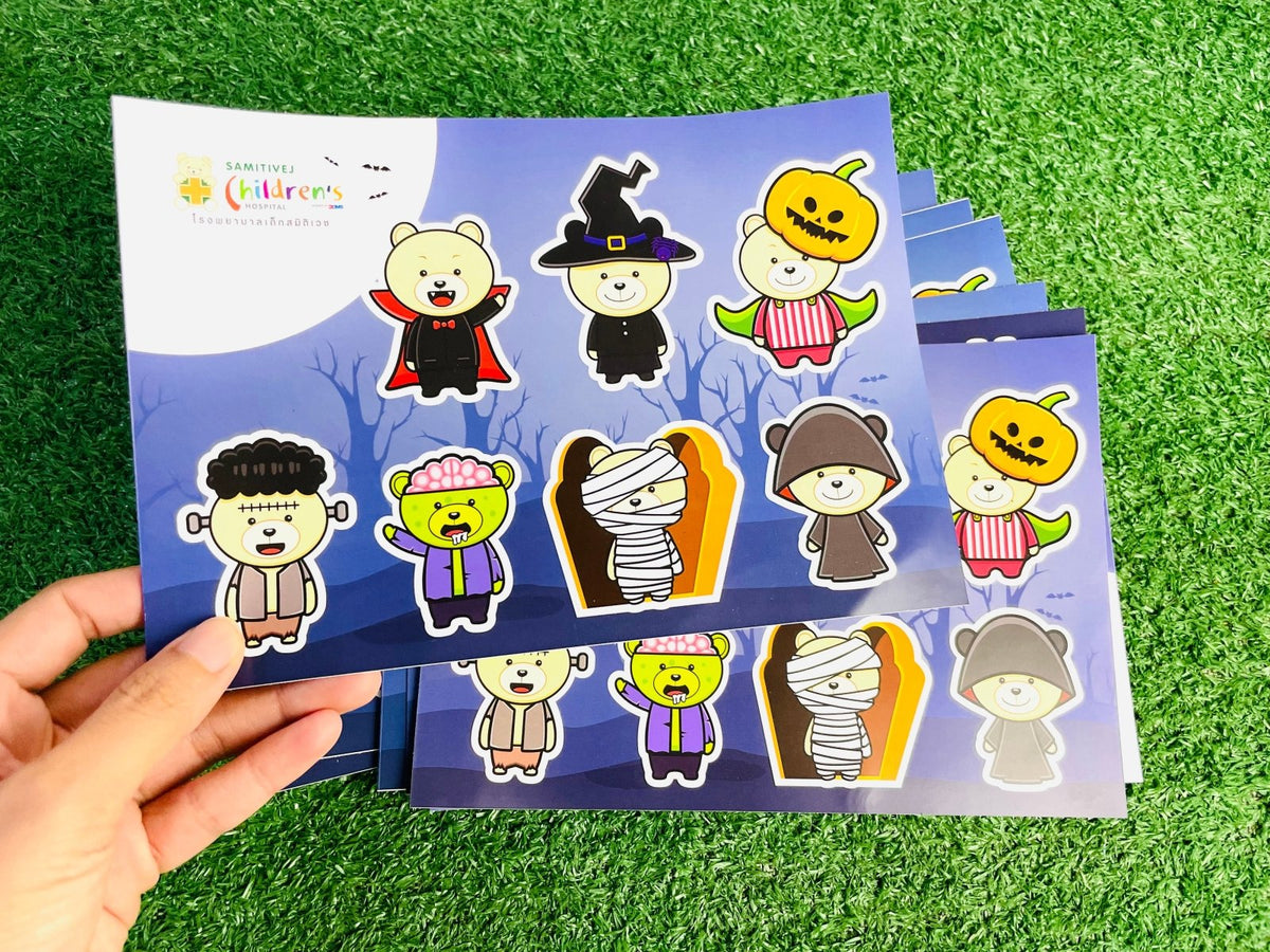 สติ๊กเกอร์ไดคัทลายการ์ตูน A5/A4 พิมพ์สีสด คมชัด เหมาะสำหรับของสะสม งานตกแต่ง และโปรโมชัน