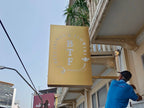 ป้ายไฟหน้าร้าน แขวนจากฝ้า ติดยื่นจากผนัง outdoor indoor ทนทาน