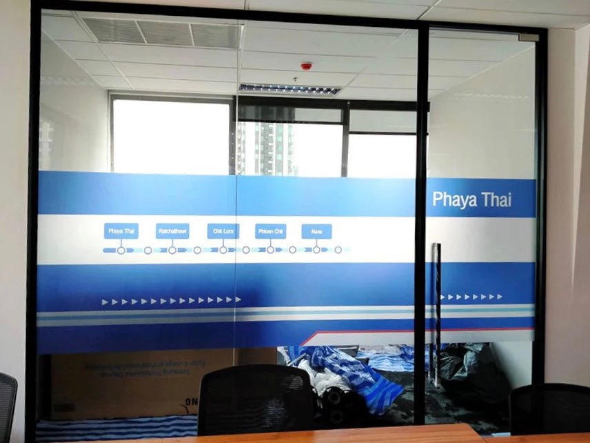 สติ๊กเกอร์ฝ้า พิมพ์อิงค์เจ็ท ติดกระจก ลวดลายสวยงาม กันแสง เหมาะสำหรับออฟฟิศและร้านค้า